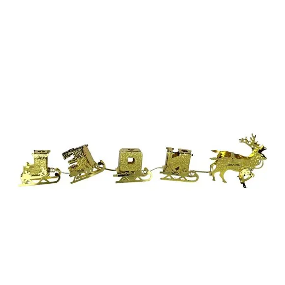 Oriental Trading Company Reindeer Noel Sleigh Gold Candle Holder - Picture 6 of 8